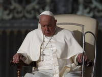 Pope Francis holds his weekly general audience in St. Peter's Square, at the Vatican, on October 9, 2024. (