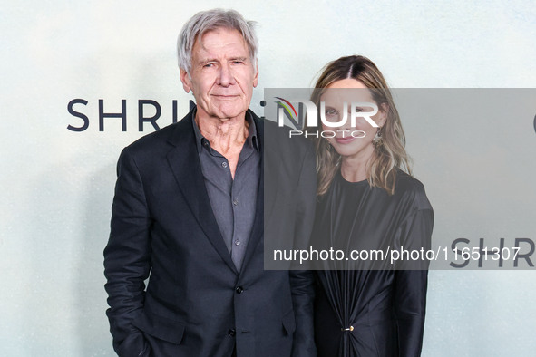 Harrison Ford and wife Calista Flockhart arrive at the World Premiere Of Apple TV+ Series' 'Shrinking' Season 2 held at the Pacific Design C...