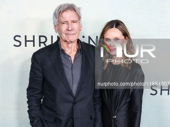 Harrison Ford and wife Calista Flockhart arrive at the World Premiere Of Apple TV+ Series' 'Shrinking' Season 2 held at the Pacific Design C...