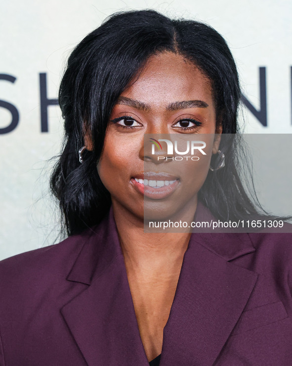 Aleah Quinones arrives at the World Premiere Of Apple TV+ Series' 'Shrinking' Season 2 held at the Pacific Design Center on October 8, 2024...