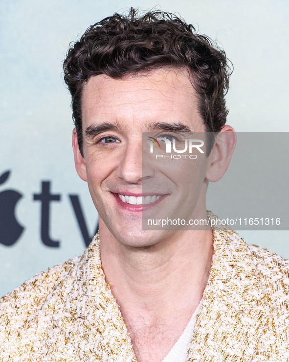 Michael Urie arrives at the World Premiere Of Apple TV+ Series' 'Shrinking' Season 2 held at the Pacific Design Center on October 8, 2024 in...