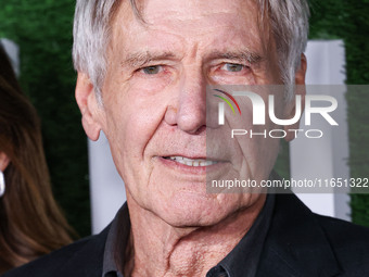 Harrison Ford arrives at the World Premiere Of Apple TV+ Series' 'Shrinking' Season 2 held at the Pacific Design Center on October 8, 2024 i...