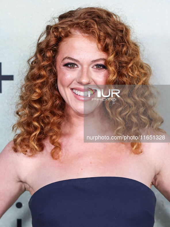 Rachel Stubington arrives at the World Premiere Of Apple TV+ Series' 'Shrinking' Season 2 held at the Pacific Design Center on October 8, 20...