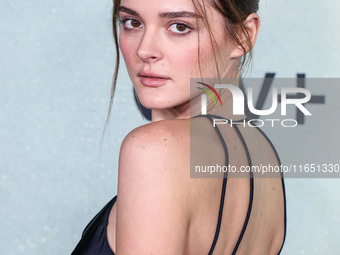 Charlotte Lawrence arrives at the World Premiere Of Apple TV+ Series' 'Shrinking' Season 2 held at the Pacific Design Center on October 8, 2...