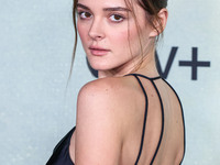 Charlotte Lawrence arrives at the World Premiere Of Apple TV+ Series' 'Shrinking' Season 2 held at the Pacific Design Center on October 8, 2...