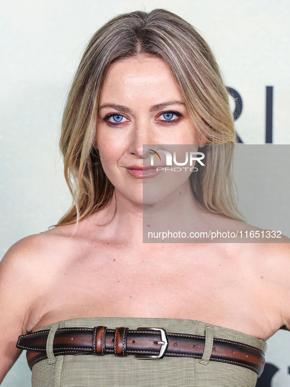 Meredith Hagner arrives at the World Premiere Of Apple TV+ Series' 'Shrinking' Season 2 held at the Pacific Design Center on October 8, 2024...