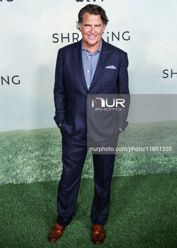 Ted McGinley arrives at the World Premiere Of Apple TV+ Series' 'Shrinking' Season 2 held at the Pacific Design Center on October 8, 2024 in...