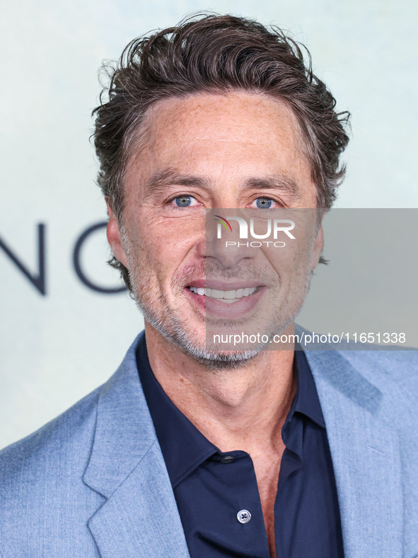 Zach Braff arrives at the World Premiere Of Apple TV+ Series' 'Shrinking' Season 2 held at the Pacific Design Center on October 8, 2024 in W...