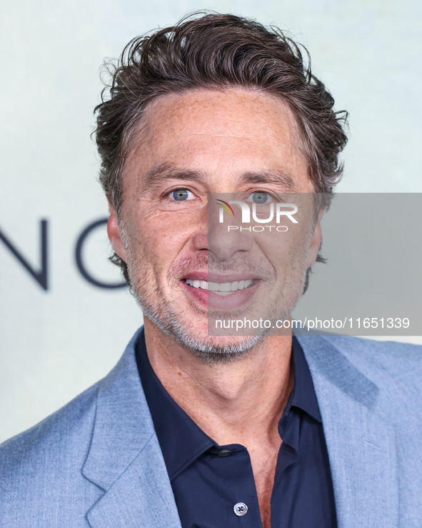 Zach Braff arrives at the World Premiere Of Apple TV+ Series' 'Shrinking' Season 2 held at the Pacific Design Center on October 8, 2024 in W...