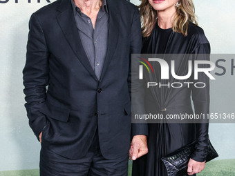 Harrison Ford and wife Calista Flockhart arrive at the World Premiere Of Apple TV+ Series' 'Shrinking' Season 2 held at the Pacific Design C...