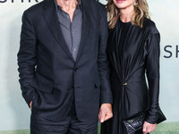 Harrison Ford and wife Calista Flockhart arrive at the World Premiere Of Apple TV+ Series' 'Shrinking' Season 2 held at the Pacific Design C...