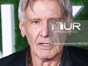 Harrison Ford arrives at the World Premiere Of Apple TV+ Series' 'Shrinking' Season 2 held at the Pacific Design Center on October 8, 2024 i...