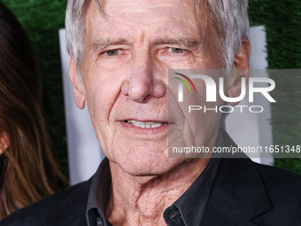 Harrison Ford arrives at the World Premiere Of Apple TV+ Series' 'Shrinking' Season 2 held at the Pacific Design Center on October 8, 2024 i...