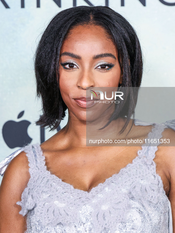 Jessica Williams arrives at the World Premiere Of Apple TV+ Series' 'Shrinking' Season 2 held at the Pacific Design Center on October 8, 202...