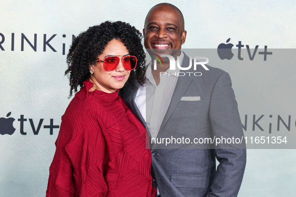 Jill Knox and Keith Powell arrive at the World Premiere Of Apple TV+ Series' 'Shrinking' Season 2 held at the Pacific Design Center on Octob...