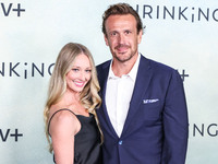 Kayla Radomski and Jason Segel arrive at the World Premiere Of Apple TV+ Series' 'Shrinking' Season 2 held at the Pacific Design Center on O...