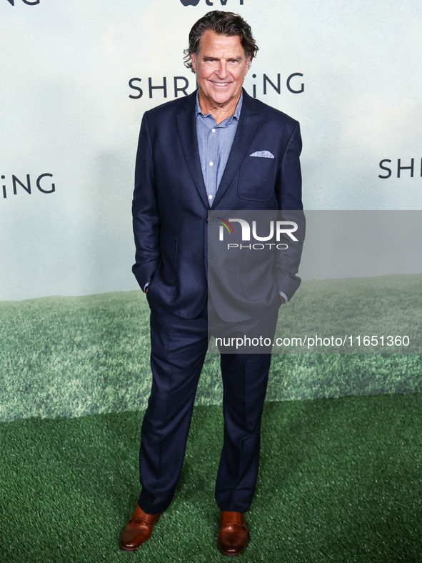 Ted McGinley arrives at the World Premiere Of Apple TV+ Series' 'Shrinking' Season 2 held at the Pacific Design Center on October 8, 2024 in...