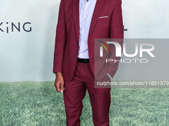 Edgar Blackmon arrives at the World Premiere Of Apple TV+ Series' 'Shrinking' Season 2 held at the Pacific Design Center on October 8, 2024...