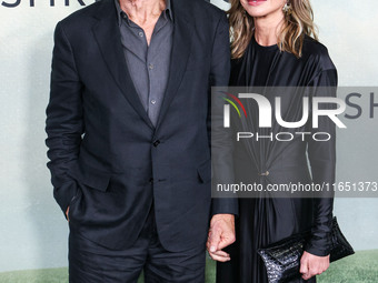 Harrison Ford and wife Calista Flockhart arrive at the World Premiere Of Apple TV+ Series' 'Shrinking' Season 2 held at the Pacific Design C...