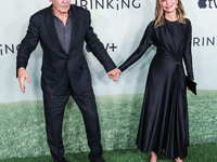 Harrison Ford and wife Calista Flockhart arrive at the World Premiere Of Apple TV+ Series' 'Shrinking' Season 2 held at the Pacific Design C...