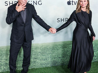 Harrison Ford and wife Calista Flockhart arrive at the World Premiere Of Apple TV+ Series' 'Shrinking' Season 2 held at the Pacific Design C...