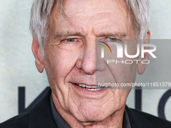 Harrison Ford arrives at the World Premiere Of Apple TV+ Series' 'Shrinking' Season 2 held at the Pacific Design Center on October 8, 2024 i...