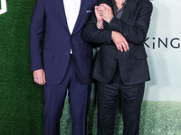 Jason Segel and Harrison Ford arrive at the World Premiere Of Apple TV+ Series' 'Shrinking' Season 2 held at the Pacific Design Center on Oc...