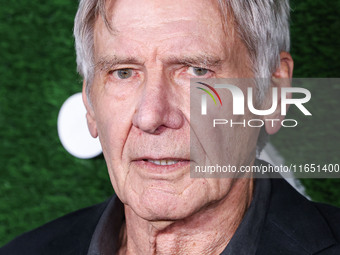 Harrison Ford arrives at the World Premiere Of Apple TV+ Series' 'Shrinking' Season 2 held at the Pacific Design Center on October 8, 2024 i...