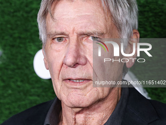 Harrison Ford arrives at the World Premiere Of Apple TV+ Series' 'Shrinking' Season 2 held at the Pacific Design Center on October 8, 2024 i...