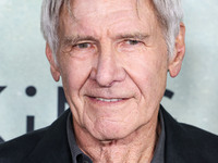 Harrison Ford arrives at the World Premiere Of Apple TV+ Series' 'Shrinking' Season 2 held at the Pacific Design Center on October 8, 2024 i...