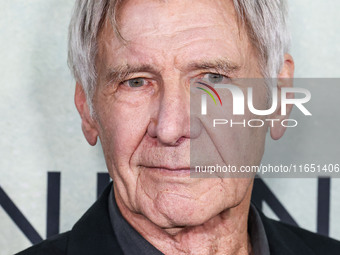 Harrison Ford arrives at the World Premiere Of Apple TV+ Series' 'Shrinking' Season 2 held at the Pacific Design Center on October 8, 2024 i...