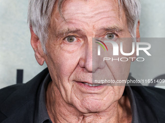 Harrison Ford arrives at the World Premiere Of Apple TV+ Series' 'Shrinking' Season 2 held at the Pacific Design Center on October 8, 2024 i...