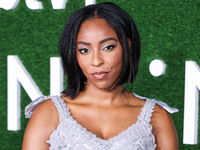 Jessica Williams arrives at the World Premiere Of Apple TV+ Series' 'Shrinking' Season 2 held at the Pacific Design Center on October 8, 202...