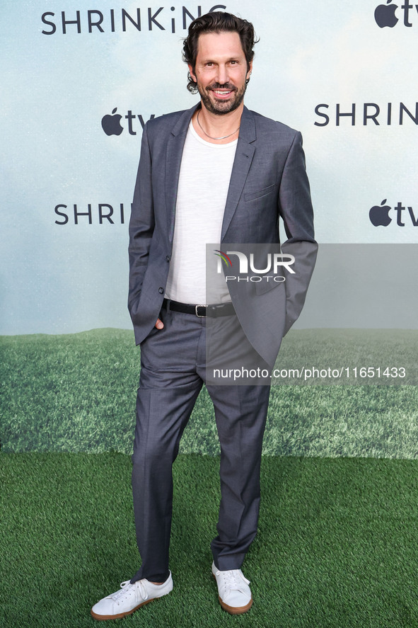 Brian Thomas Smith arrives at the World Premiere Of Apple TV+ Series' 'Shrinking' Season 2 held at the Pacific Design Center on October 8, 2...