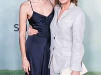 Charlotte Lawrence and mother Christa Miller arrive at the World Premiere Of Apple TV+ Series' 'Shrinking' Season 2 held at the Pacific Desi...