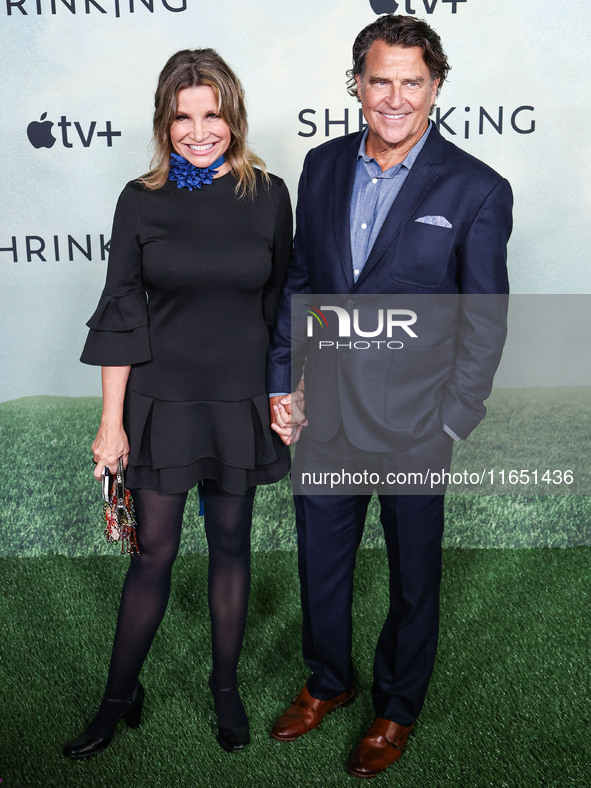 Gigi Rice and Ted McGinley arrive at the World Premiere Of Apple TV+ Series' 'Shrinking' Season 2 held at the Pacific Design Center on Octob...