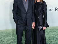 Harrison Ford and wife Calista Flockhart arrive at the World Premiere Of Apple TV+ Series' 'Shrinking' Season 2 held at the Pacific Design C...