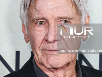 Harrison Ford arrives at the World Premiere Of Apple TV+ Series' 'Shrinking' Season 2 held at the Pacific Design Center on October 8, 2024 i...