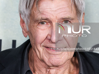 Harrison Ford arrives at the World Premiere Of Apple TV+ Series' 'Shrinking' Season 2 held at the Pacific Design Center on October 8, 2024 i...