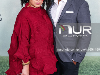 Jill Knox and Keith Powell arrive at the World Premiere Of Apple TV+ Series' 'Shrinking' Season 2 held at the Pacific Design Center on Octob...