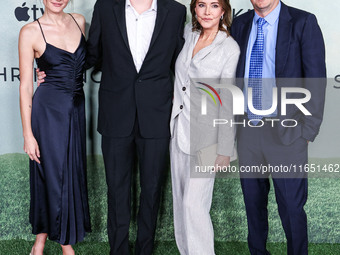 Charlotte Lawrence, William Stoddard Lawrence, Christa Miller and Bill Lawrence arrive at the World Premiere Of Apple TV+ Series' 'Shrinking...