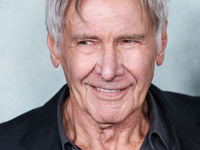 Harrison Ford arrives at the World Premiere Of Apple TV+ Series' 'Shrinking' Season 2 held at the Pacific Design Center on October 8, 2024 i...