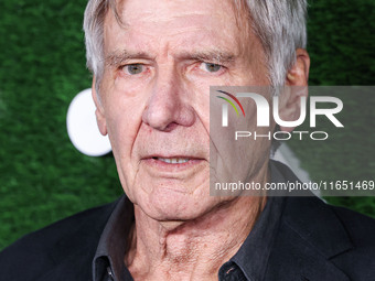 Harrison Ford arrives at the World Premiere Of Apple TV+ Series' 'Shrinking' Season 2 held at the Pacific Design Center on October 8, 2024 i...