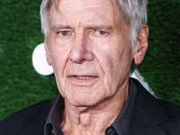 Harrison Ford arrives at the World Premiere Of Apple TV+ Series' 'Shrinking' Season 2 held at the Pacific Design Center on October 8, 2024 i...