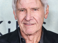 Harrison Ford arrives at the World Premiere Of Apple TV+ Series' 'Shrinking' Season 2 held at the Pacific Design Center on October 8, 2024 i...