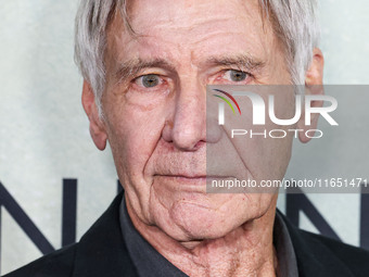 Harrison Ford arrives at the World Premiere Of Apple TV+ Series' 'Shrinking' Season 2 held at the Pacific Design Center on October 8, 2024 i...