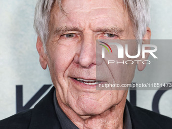 Harrison Ford arrives at the World Premiere Of Apple TV+ Series' 'Shrinking' Season 2 held at the Pacific Design Center on October 8, 2024 i...