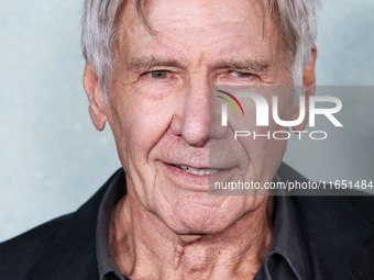 Harrison Ford arrives at the World Premiere Of Apple TV+ Series' 'Shrinking' Season 2 held at the Pacific Design Center on October 8, 2024 i...