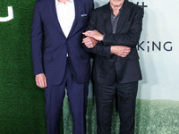 Jason Segel and Harrison Ford arrive at the World Premiere Of Apple TV+ Series' 'Shrinking' Season 2 held at the Pacific Design Center on Oc...