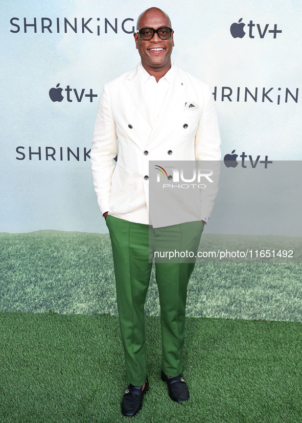 Randall Winston arrives at the World Premiere Of Apple TV+ Series' 'Shrinking' Season 2 held at the Pacific Design Center on October 8, 2024...